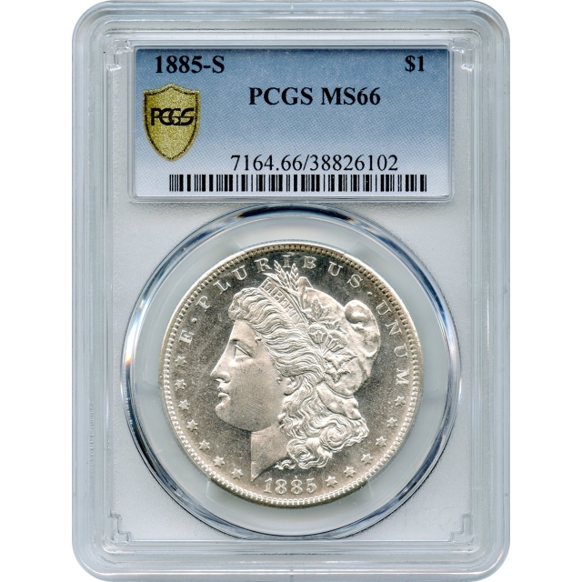 1885-S $1 Morgan Silver Dollar PCGS MS66