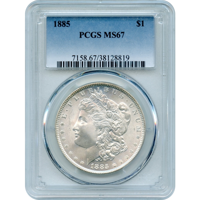 1885 $1 Morgan Silver Dollar PCGS MS67