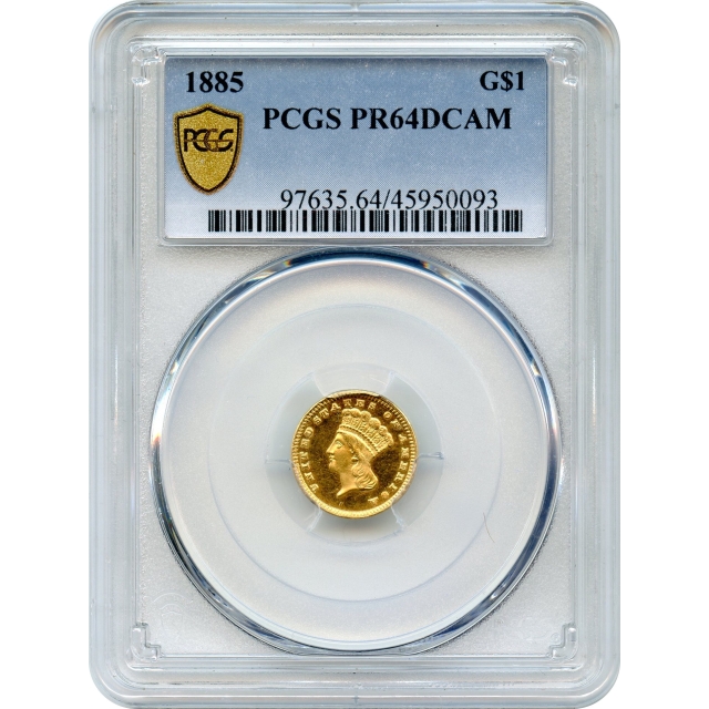 1885 G$1 Indian Princess Gold Dollar PCGS PR64DCAM