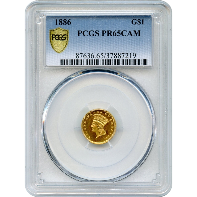 1886 G$1 Indian Princess Gold Dollar PCGS PR65CAM