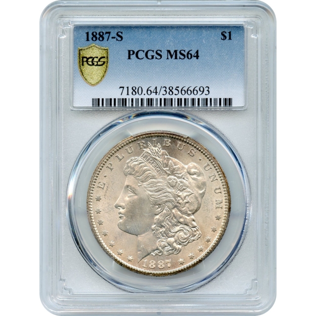1887-S $1 Morgan Silver Dollar PCGS MS64