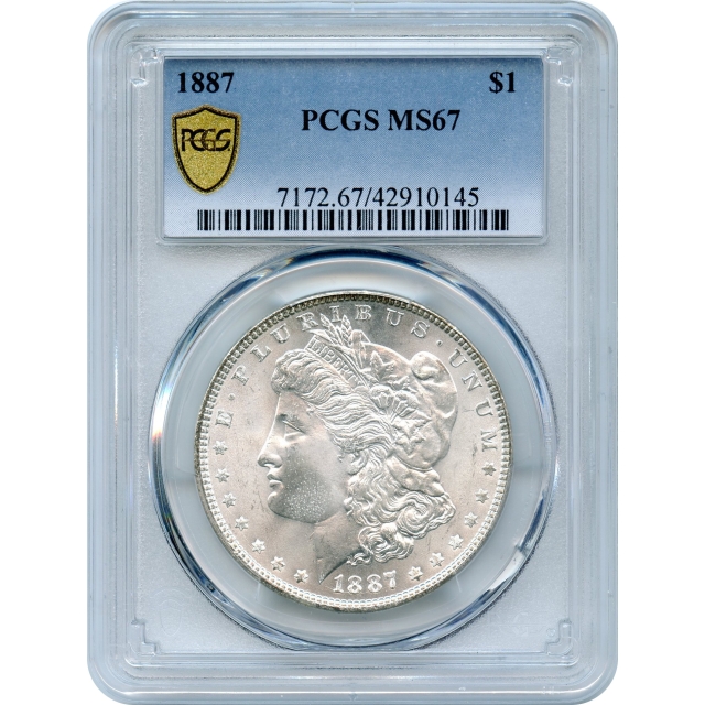 1887 $1 Morgan Silver Dollar PCGS MS67