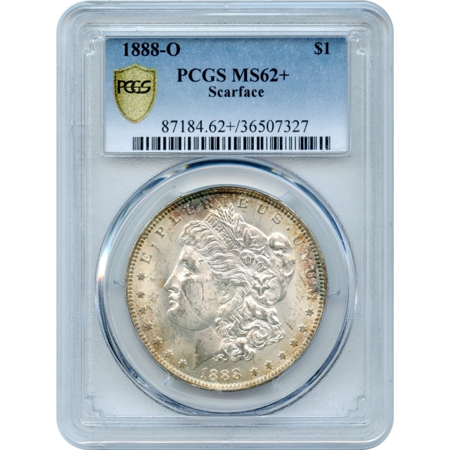 1888-O $1 Morgan Silver Dollar, Scarface variety, PCGS MS62+