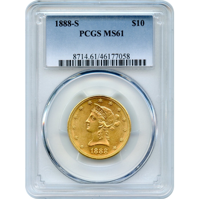 1888-S $10 Liberty Head Eagle PCGS MS61