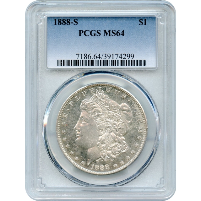 1888-S $1 Morgan Silver Dollar PCGS MS64