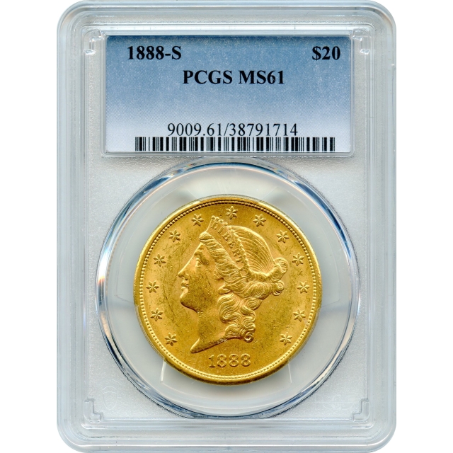 1888-S $20 Liberty Head Double Eagle PCGS MS61