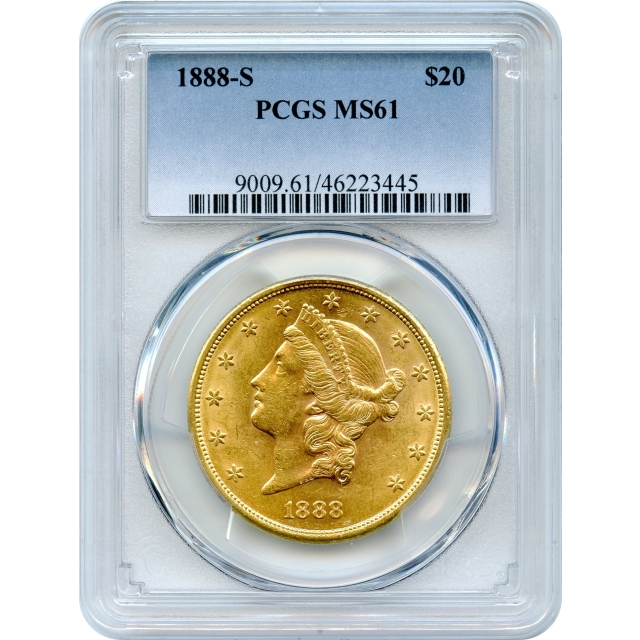 1888-S $20 Liberty Head Double Eagle PCGS MS61