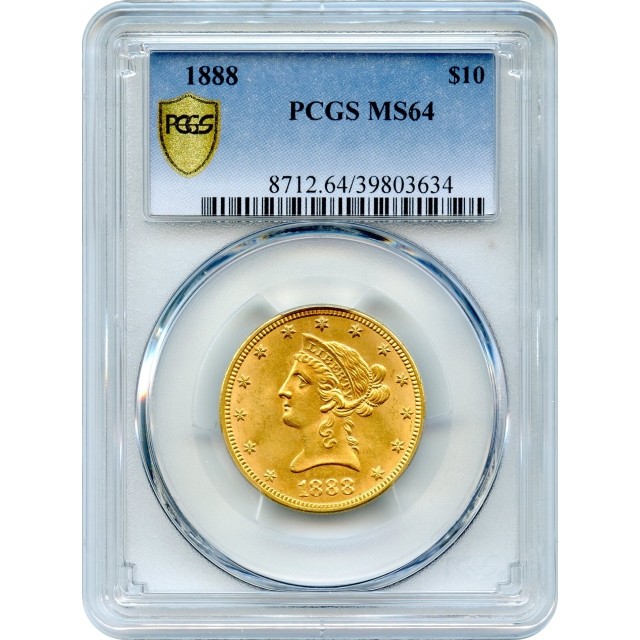 1888 $10 Liberty Head Eagle PCGS MS64 - Tied for Finest Known!