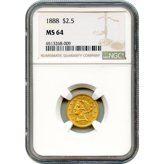 1888 $2.50 Liberty Head Quarter Eagle NGC MS64