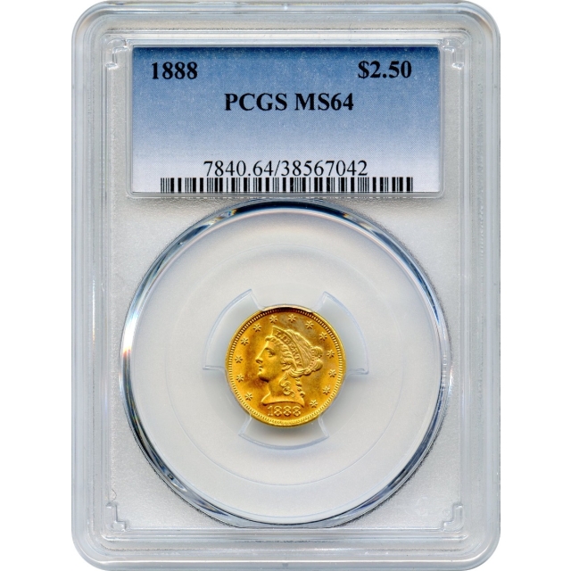 1888 $2.50 Liberty Head Quarter Eagle PCGS MS64