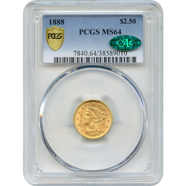 1888 $2.50 Liberty Head Quarter Eagle PCGS MS64 (CAC)