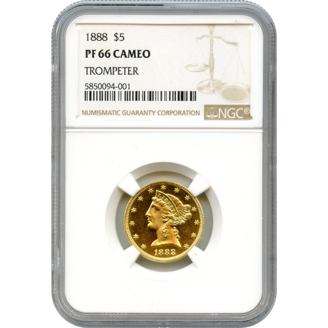 1888 $5 Liberty Head Half Eagle NGC PR66CAM Ex. Trompeter Collection