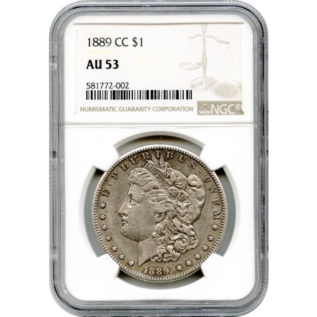 1889-CC $1 Morgan Silver Dollar S$1 NGC AU53
