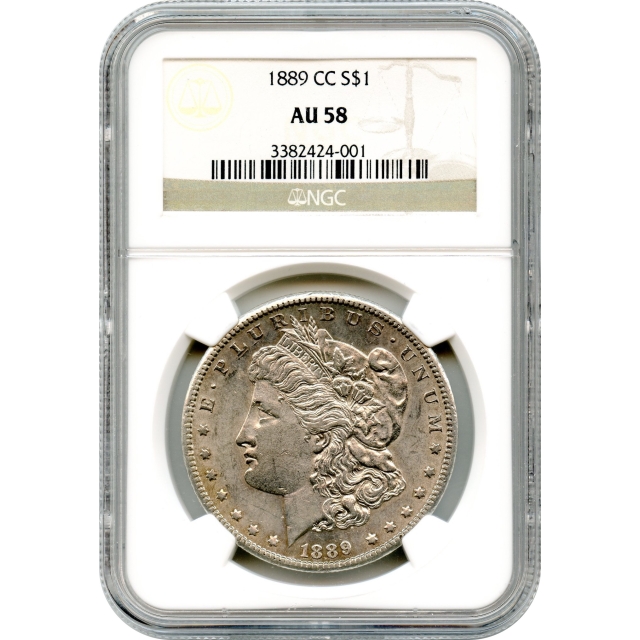 1889-CC $1 Morgan Silver Dollar NGC AU58