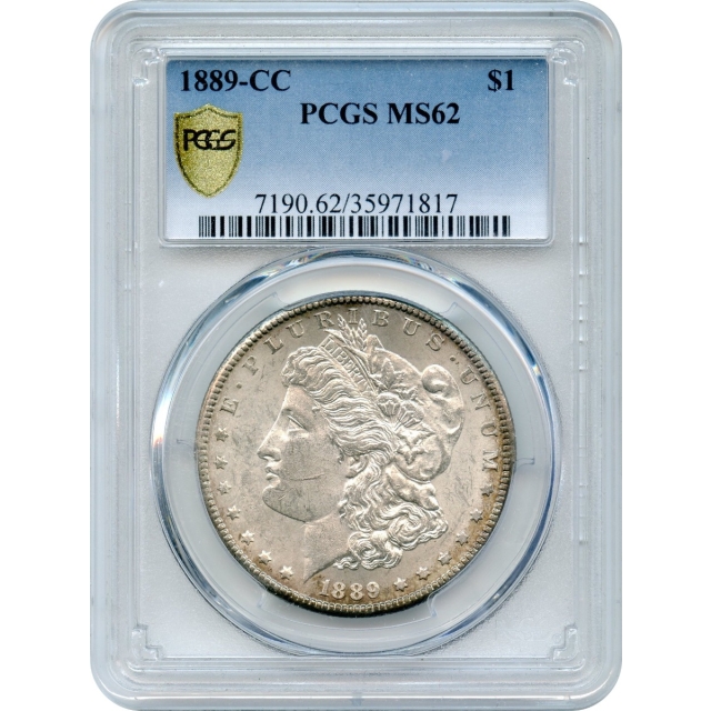 1889-CC $1 Morgan Silver Dollar PCGS MS62 - Rare Carson City Key Date