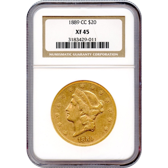 1889-CC $20 Liberty Head Double Eagle NGC XF45