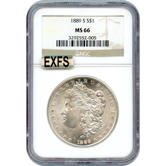 1889-S $1 Morgan Silver Dollar NGC MS66