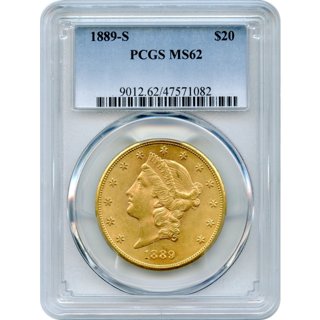 1889-S $20 Liberty Head Double Eagle PCGS MS62