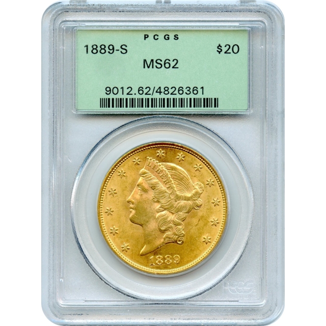 1889-S $20 Liberty Head Double Eagle PCGS MS62