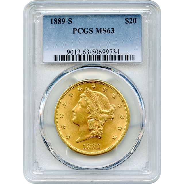 1889-S $20 Liberty Head Double Eagle PCGS MS63