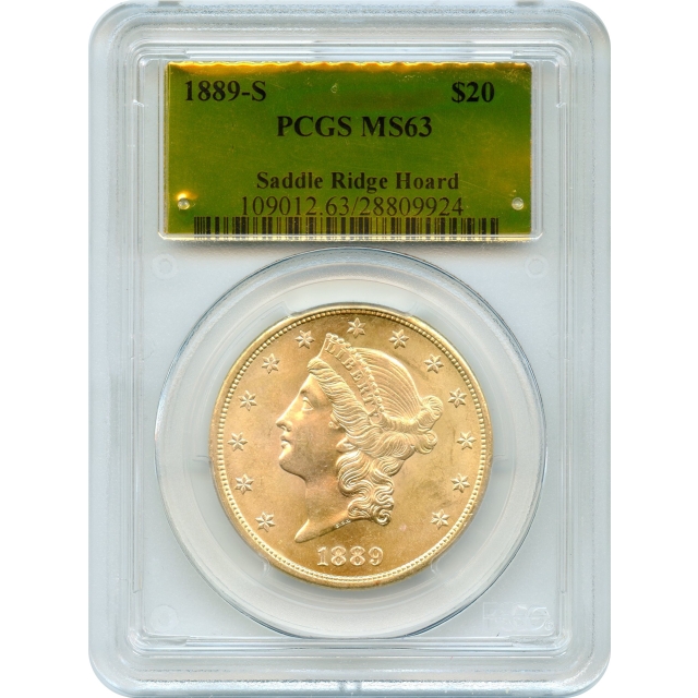 1889-S $20 Liberty Head Double Eagle PCGS MS63 Ex. Saddle Ridge Hoard