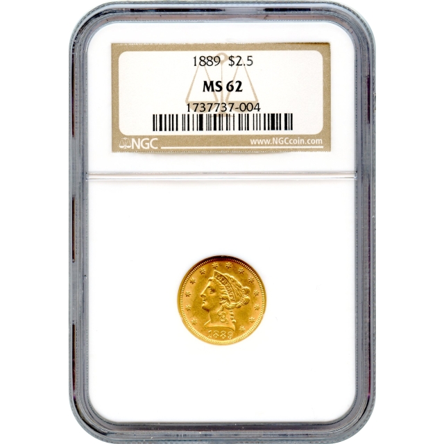 1889 $2.50 Liberty Head Quarter Eagle NGC MS62