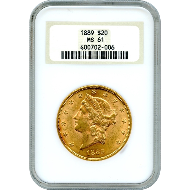 1889 $20 Liberty Head Double Eagle NGC MS61