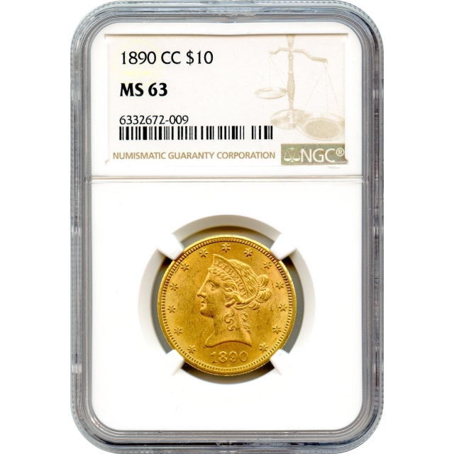 1890-CC $10 Liberty Head Eagle NGC MS63