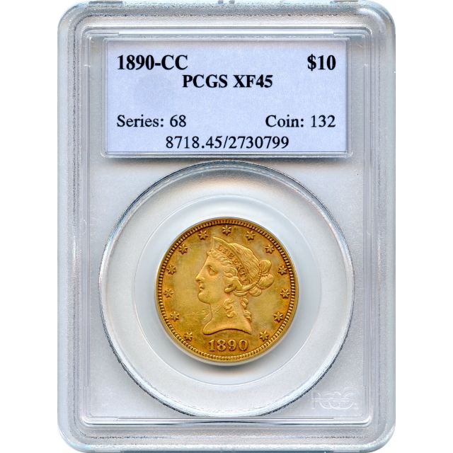 1890-CC $10 Liberty Head Eagle PCGS XF45