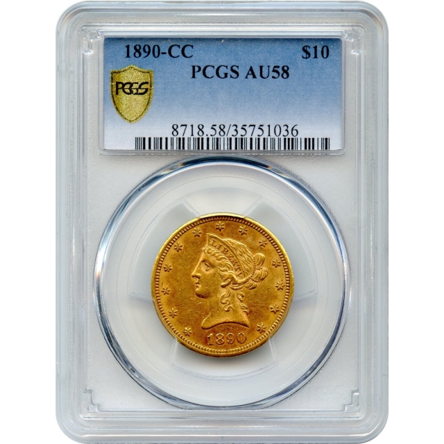 1890-CC $10 Liberty Head Eagle PCGS AU58