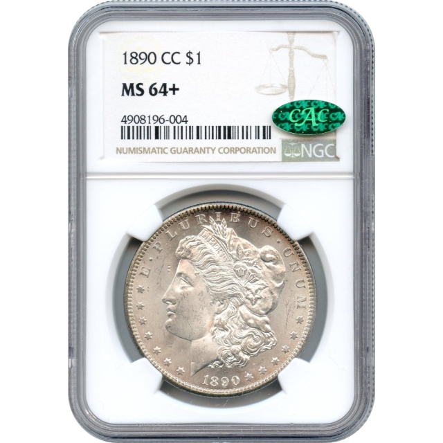 1890-CC $1 Morgan Silver Dollar NGC MS64+ (CAC)