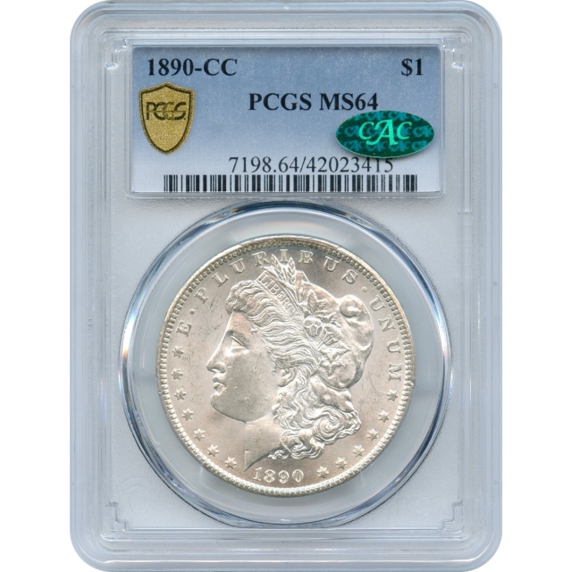 1890-CC $1 Morgan Silver Dollar PCGS MS64 (CAC)