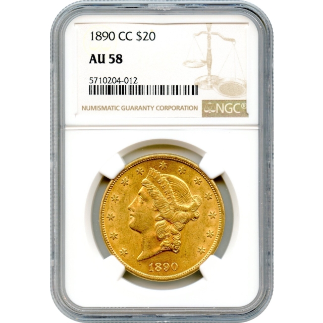 1890-CC $20 Liberty Head Double Eagle NGC AU58