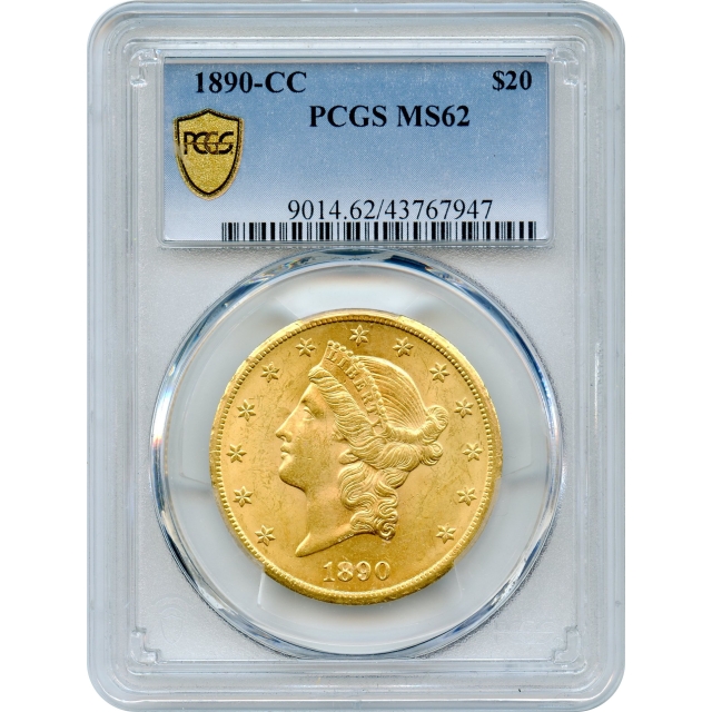 1890-CC $20 Liberty Head Double Eagle PCGS MS62