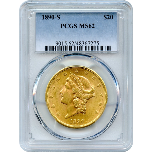 1890-S $20 Liberty Head Double Eagle PCGS MS62