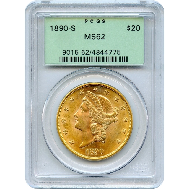 1890-S $20 Liberty Head Double Eagle PCGS MS62