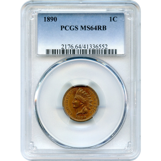 1890 1C Indian Head Cent PCGS MS64RB