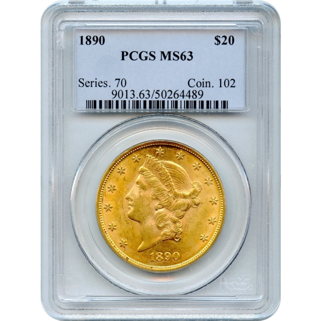 1890 $20 Liberty Head Double Eagle PCGS MS63