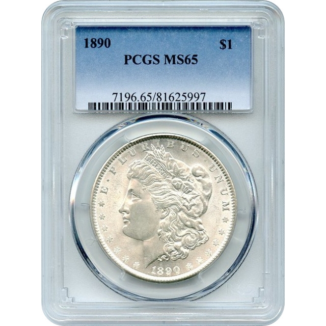 1890 $1 Morgan Silver Dollar PCGS MS65