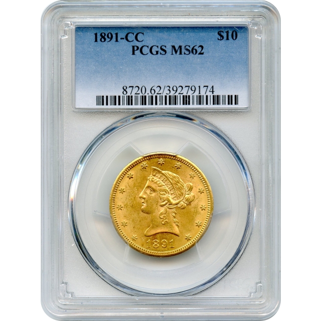 1891-CC $10 Liberty Head Eagle PCGS MS62