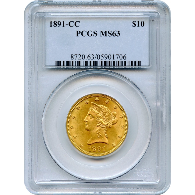 1891-CC $10 Liberty Head Eagle PCGS MS63