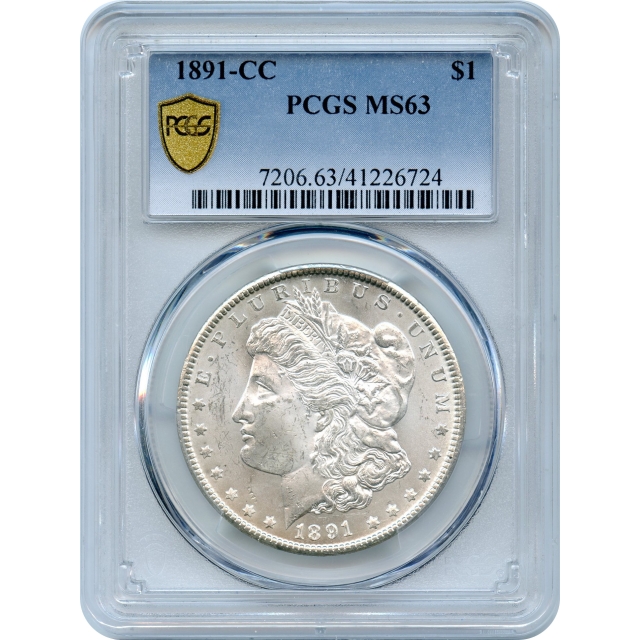 1891-CC $1 Morgan Silver Dollar PCGS MS63