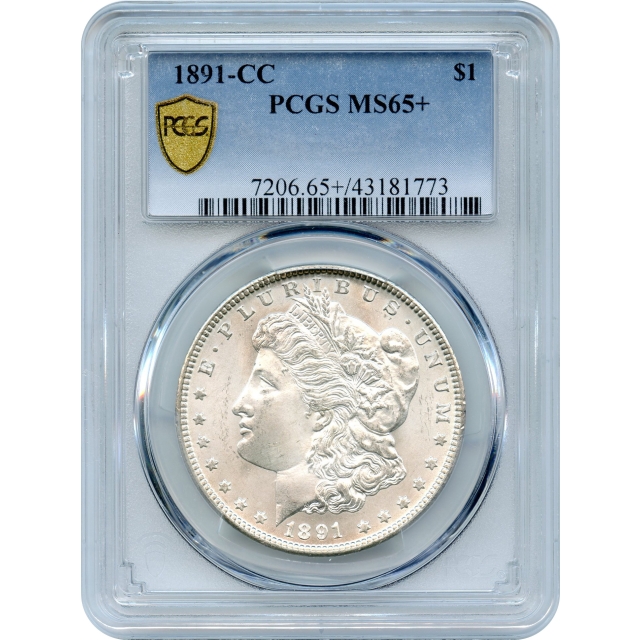 1891-CC $1 Morgan Silver Dollar PCGS MS65+