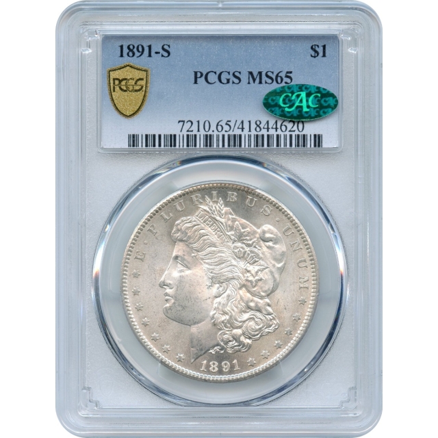 1891-S $1 Morgan Silver Dollar PCGS MS65 (CAC)