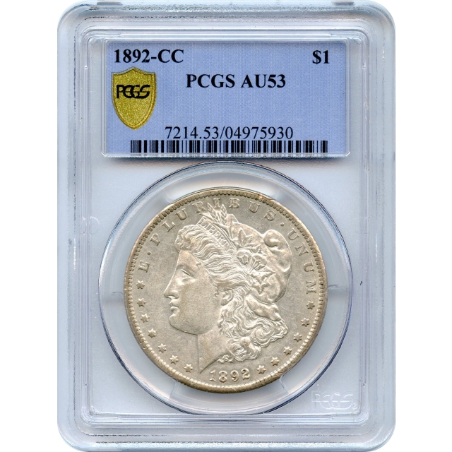 1892-CC $1 Morgan Silver Dollar PCGS AU53