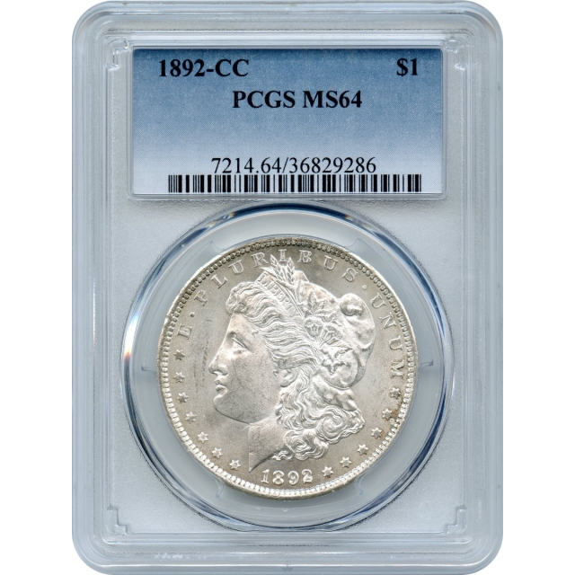 1892-CC $1 Morgan Silver Dollar PCGS MS64