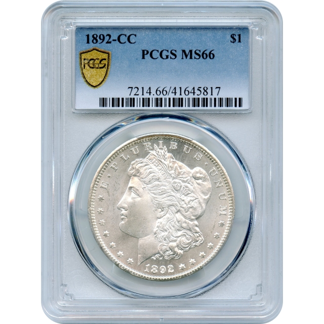 1892-CC $1 Morgan Silver Dollar PCGS MS66 