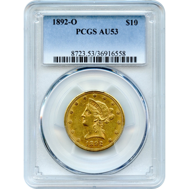 1892-O $10 Liberty Head Eagle PCGS AU53