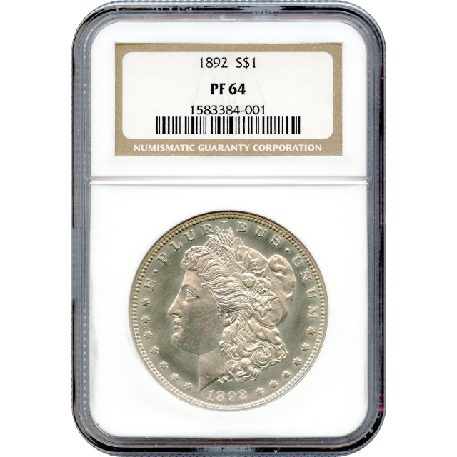 1892 $1 Morgan Silver Dollar NGC PR64