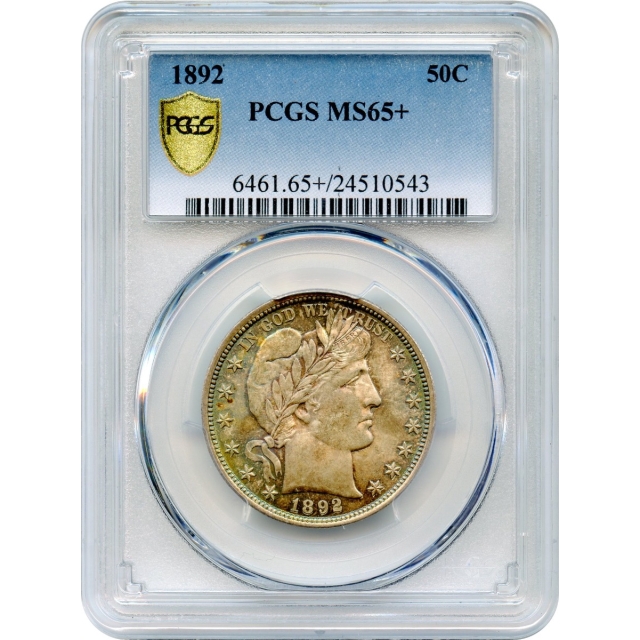 1892 50C Barber Half Dollar PCGS MS65+